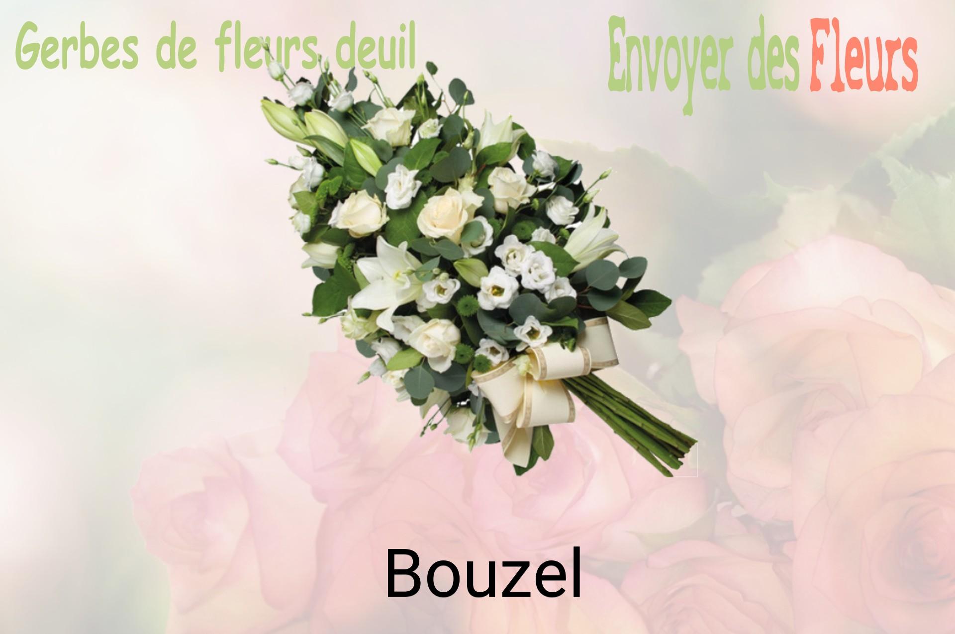 Gerbe de fleurs de deuil livrée à Bouzel